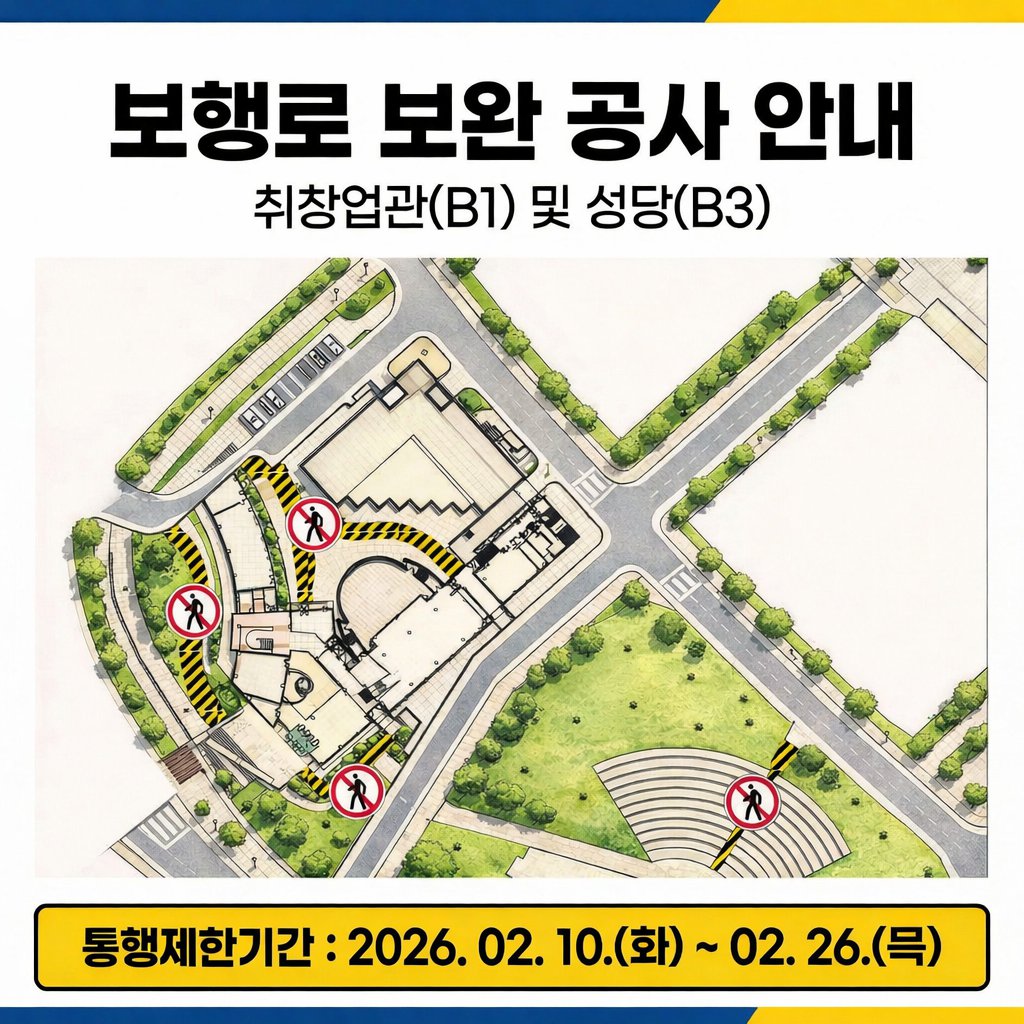 취창업관(B1) 및 성당(B3) 보행로 보완 공사 안내문.png