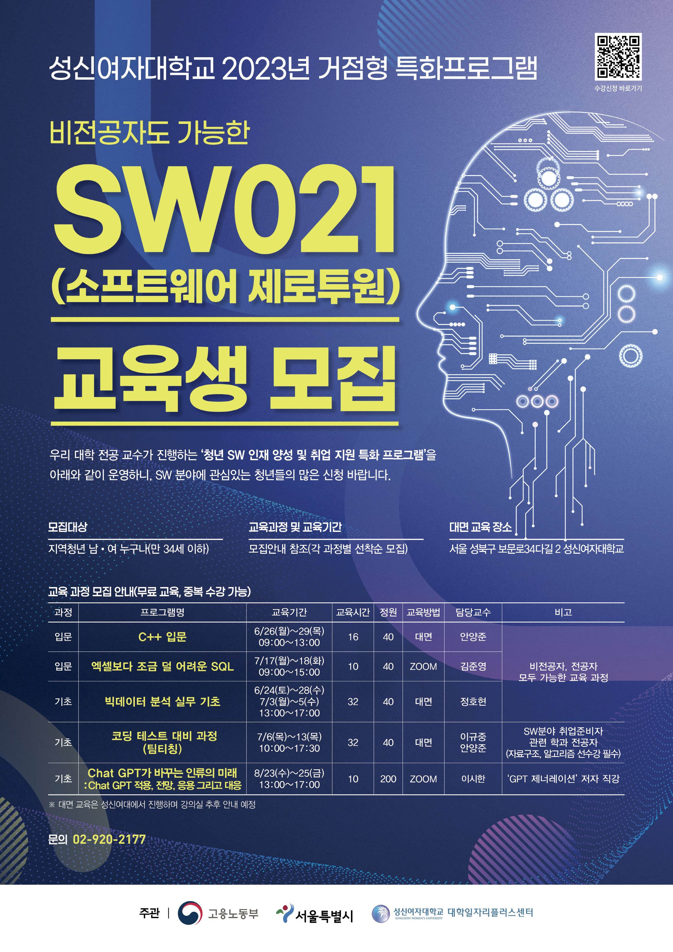 성신여자대학교 2023년 SW021(소프트웨어제로투원)？입문·기초 과정 홍보 포스터.jpg